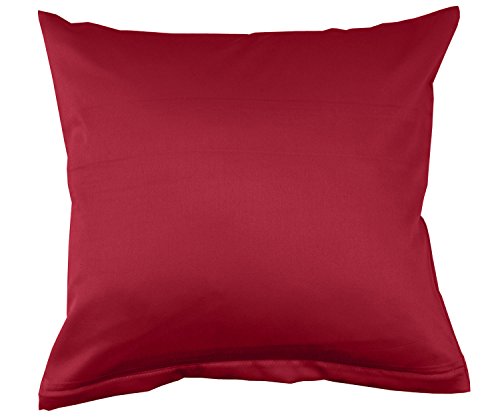 Lorena Uni Classic Mako-Satin Kissen Bezug einfarbig Baumwolle (Burgund, 40 cm x 80 cm) von Lorena Textil