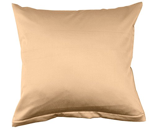 Lorena Uni Classic Mako-Satin Kissen Bezug einfarbig Baumwolle (Caramel, 40 cm x 40 cm) von Lorena Textil