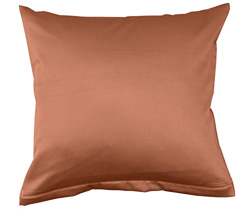 Lorena Uni Classic Mako-Satin Kissen Bezug einfarbig Baumwolle (Cotta, 40 cm x 40 cm) von Lorena Textil