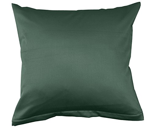 Lorena Uni Classic Mako-Satin Kissen Bezug einfarbig Baumwolle (Forest, 40 cm x 60 cm) von Lorena Textil