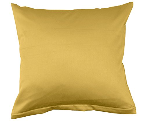 Lorena Uni Classic Mako-Satin Kissen Bezug einfarbig Baumwolle (Gold, 35 cm x 40 cm) von Lorena Textil