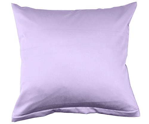 Lorena Uni Classic Mako-Satin Kissen Bezug einfarbig Baumwolle (Lavendel, 80 cm x 80 cm) von Lorena Textil