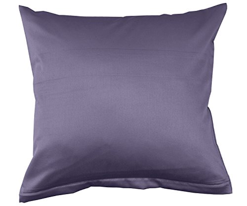 Lorena Uni Classic Mako-Satin Kissen Bezug einfarbig Baumwolle (Malve, 40 cm x 40 cm) von Lorena Textil