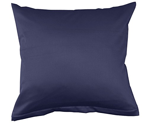 Lorena Uni Classic Mako-Satin Kissen Bezug einfarbig Baumwolle (Marine, 40 cm x 80 cm) von Lorena Textil