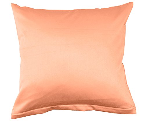 Lorena Uni Classic Mako-Satin Kissen Bezug einfarbig Baumwolle (Melone, 40 cm x 40 cm) von Lorena Textil