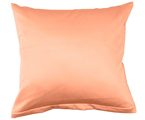 Lorena Uni Classic Mako-Satin Kissen Bezug einfarbig Baumwolle (Melone, 80 cm x 80 cm) von Lorena Textil