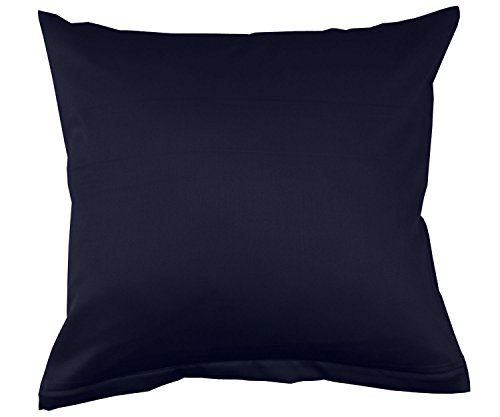 Lorena Uni Classic Mako-Satin Kissen Bezug einfarbig Baumwolle (Midnight, 40 cm x 60 cm) von Lorena Textil