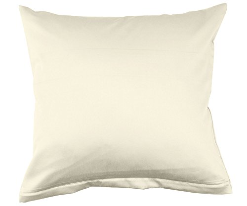 Lorena Uni Classic Mako-Satin Kissen Bezug einfarbig Baumwolle (Natur, 35 cm x 40 cm) von Lorena Textil