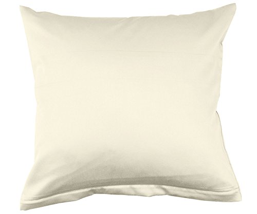 Lorena Uni Classic Mako-Satin Kissen Bezug einfarbig Baumwolle (Natur, 40 cm x 60 cm) von Lorena Textil
