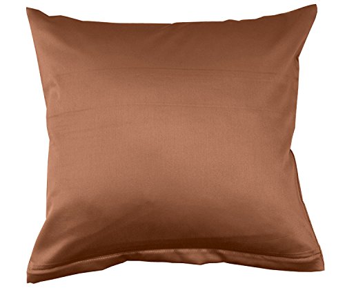 Lorena Uni Classic Mako-Satin Kissen Bezug einfarbig Baumwolle (Nougat, 40 cm x 80 cm) von Lorena Textil