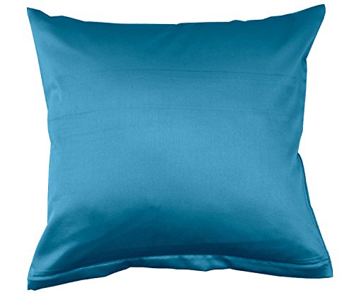 Lorena Uni Classic Mako-Satin Kissen Bezug einfarbig Baumwolle (Ocean, 40 cm x 60 cm) von Lorena Textil