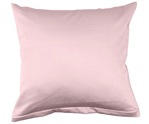 Lorena Uni Classic Mako-Satin Kissen Bezug einfarbig Baumwolle (Rose, 40 cm x 80 cm) von Lorena Textil