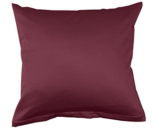 Lorena Uni Classic Mako-Satin Kissen Bezug einfarbig Baumwolle (Rubin, 35 cm x 40 cm) von Lorena Textil