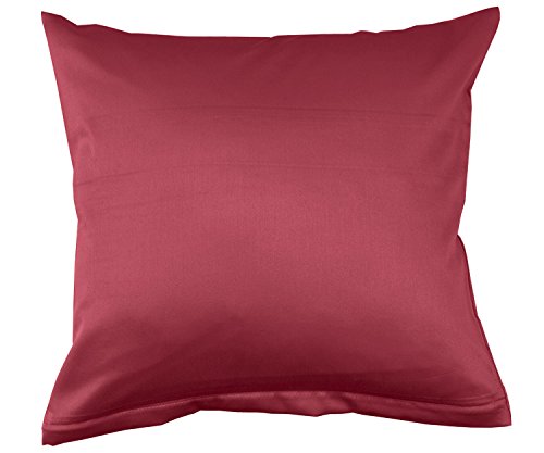 Lorena Uni Classic Mako-Satin Kissen Bezug einfarbig Baumwolle (Ziegelrot, 40 cm x 80 cm) von Lorena Textil