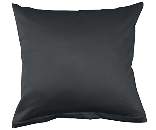 Lorena Uni Classic Mako-Satin Kissen Bezug einfarbig Baumwolle (anthrazit, 40 cm x 40 cm) von Lorena Textil