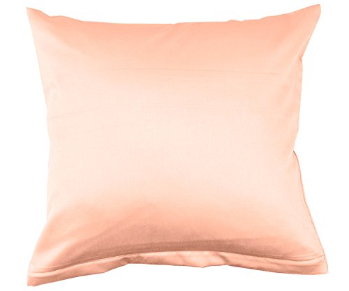 Lorena Uni Classic Mako-Satin Kissen Bezug einfarbig Baumwolle (apricot, 40 cm x 60 cm) von Lorena Textil