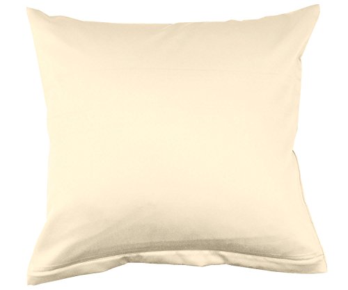 Lorena Uni Classic Mako-Satin Kissen Bezug einfarbig Baumwolle (beige, 35 cm x 40 cm) von Lorena Textil