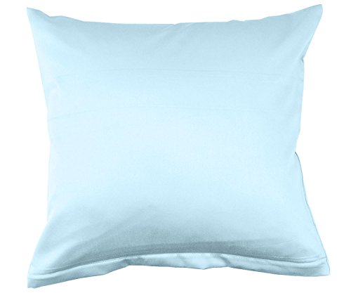 Lorena Uni Classic Mako-Satin Kissen Bezug einfarbig Baumwolle (hellblau, 40 cm x 60 cm) von Lorena Textil