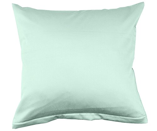 Lorena Uni Classic Mako-Satin Kissen Bezug einfarbig Baumwolle (icegreen, 40 cm x 60 cm) von Lorena Textil