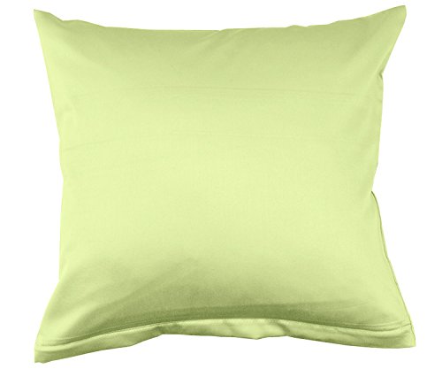 Lorena Uni Classic Mako-Satin Kissen Bezug einfarbig Baumwolle (lind, 35 cm x 40 cm) von Lorena Textil