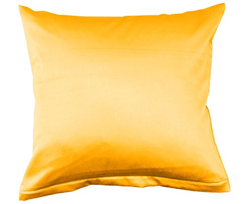 Lorena Uni Classic Mako-Satin Kissen Bezug einfarbig Baumwolle (mais, 40 cm x 60 cm) von Lorena Textil