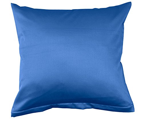 Lorena Uni Classic Mako-Satin Kissen Bezug einfarbig Baumwolle (royal, 15 cm x 40 cm Nackenrolle) von Lorena Textil
