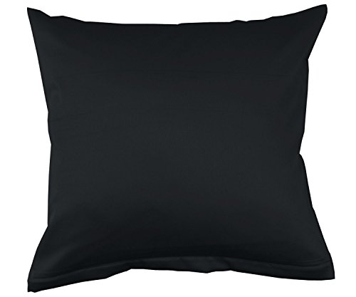 Lorena Uni Classic Mako-Satin Kissen Bezug einfarbig Baumwolle (schwarz, 40 cm x 80 cm) von Lorena Textil