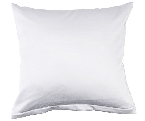 Lorena Uni Classic Mako-Satin Kissen Bezug einfarbig Baumwolle (weiß, 40 cm x 40 cm) von Lorena Textil