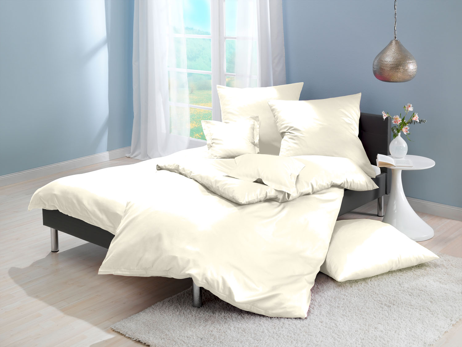 Lorena Mako-Satin einfarbige Bettwäsche Classic natur Garnitur 155x220cm Lorena Mako-Satin einfarbige Bettwäsche Classic natur Garnitur 155x220cm von Lorena