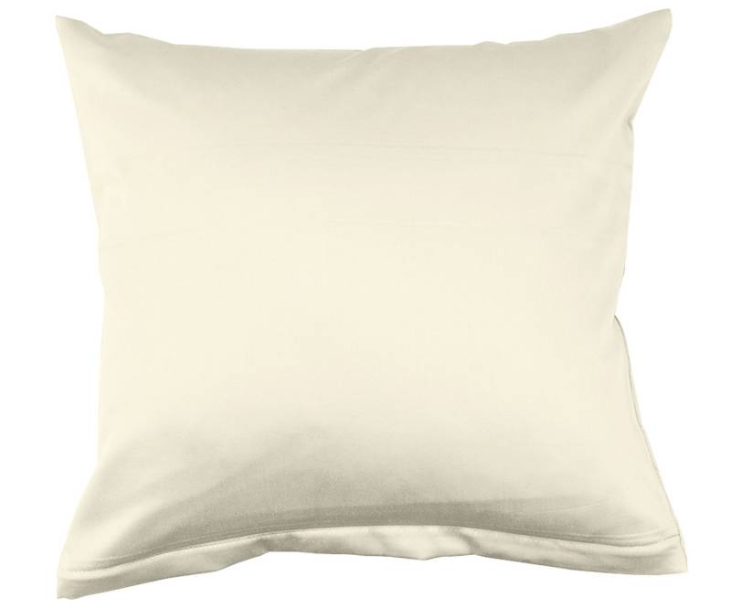 Lorena Mako-Satin einfarbige Bettwäsche Classic natur Kissenbezug 50x50cm von Lorena