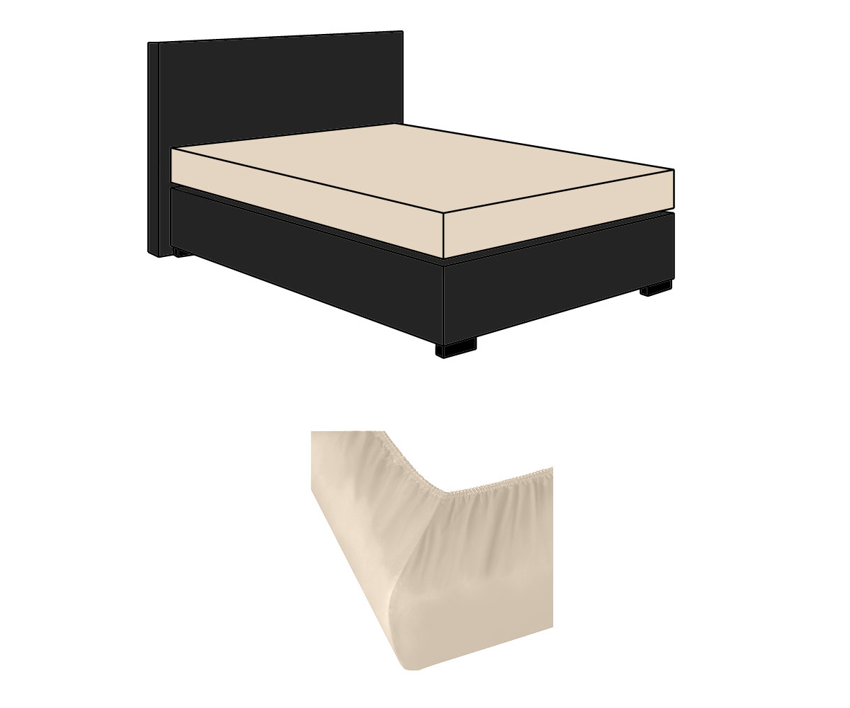 Lorena Mako-Satin einfarbige Spannbettlaken Uni Classic natur 140x200cm Lorena Mako-Satin einfarbige Spannbettlaken Uni Classic natur 140x200cm von Lorena