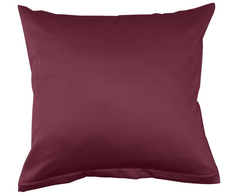 Lorena Mako-Satin uni einfarbige Bettwäsche Classic rubin-rot Nackenrolle 15x40cm von Lorena