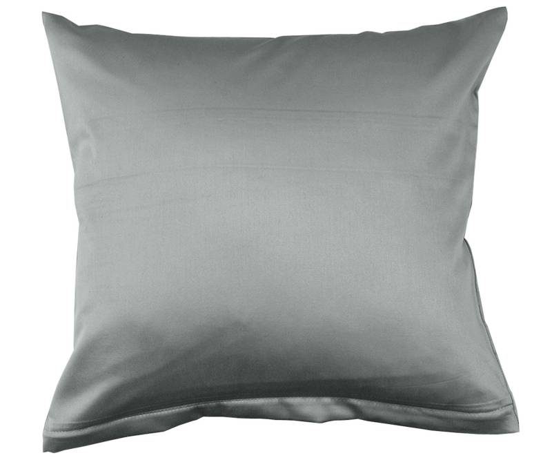 Lorena Mako-Satin uni einfarbige Bettwäsche Classic taube-grau Nackenrolle 15x40cm von Lorena