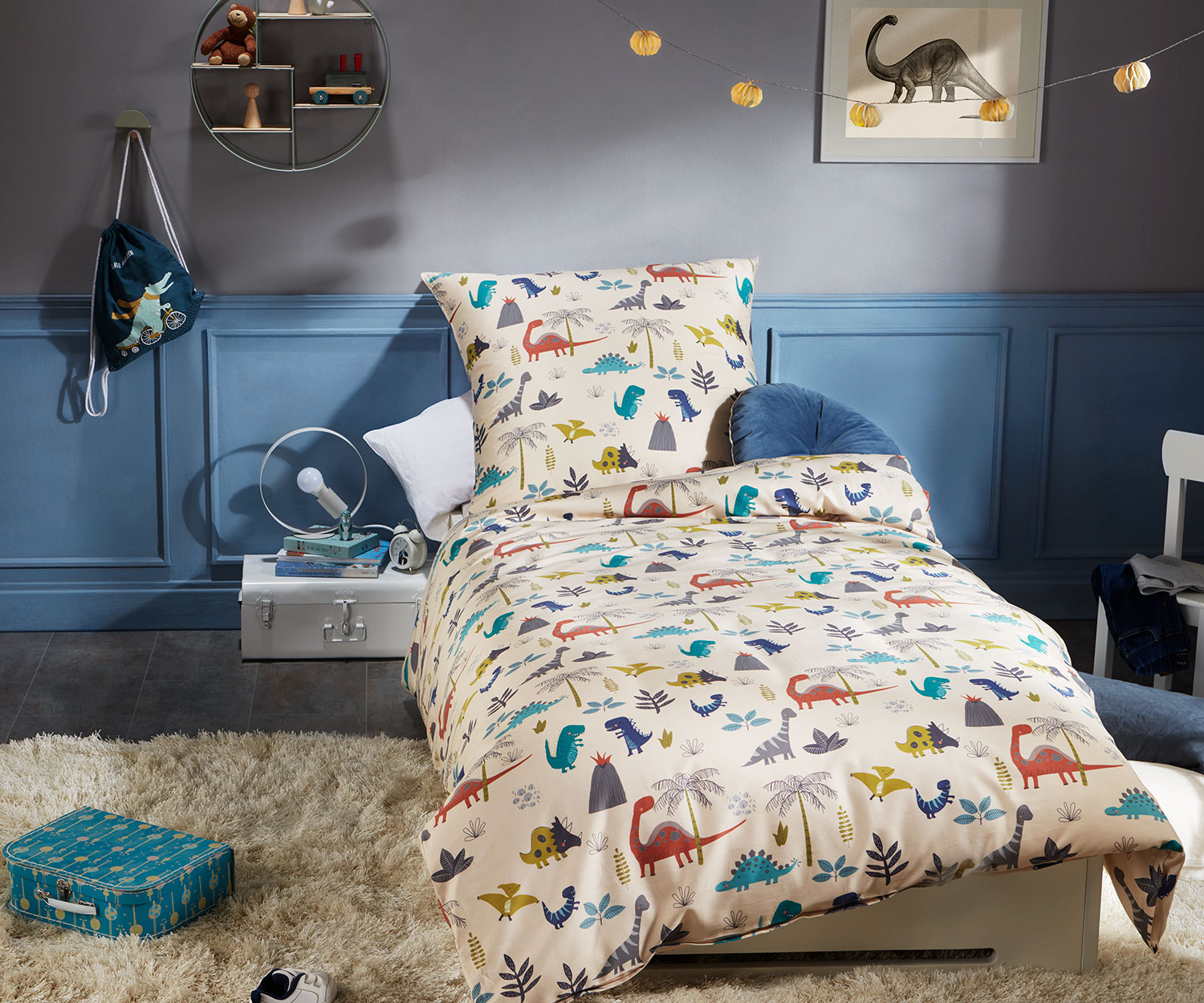 Lorenchen von Lorena Mako-Satin Kinder Bettwäsche Dino World natur 135x200 + 80x80 Lorenchen von Lorena Mako-Satin Kinder Bettwäsche Dino World natur 135x200 + 80x80 von Lorenchen