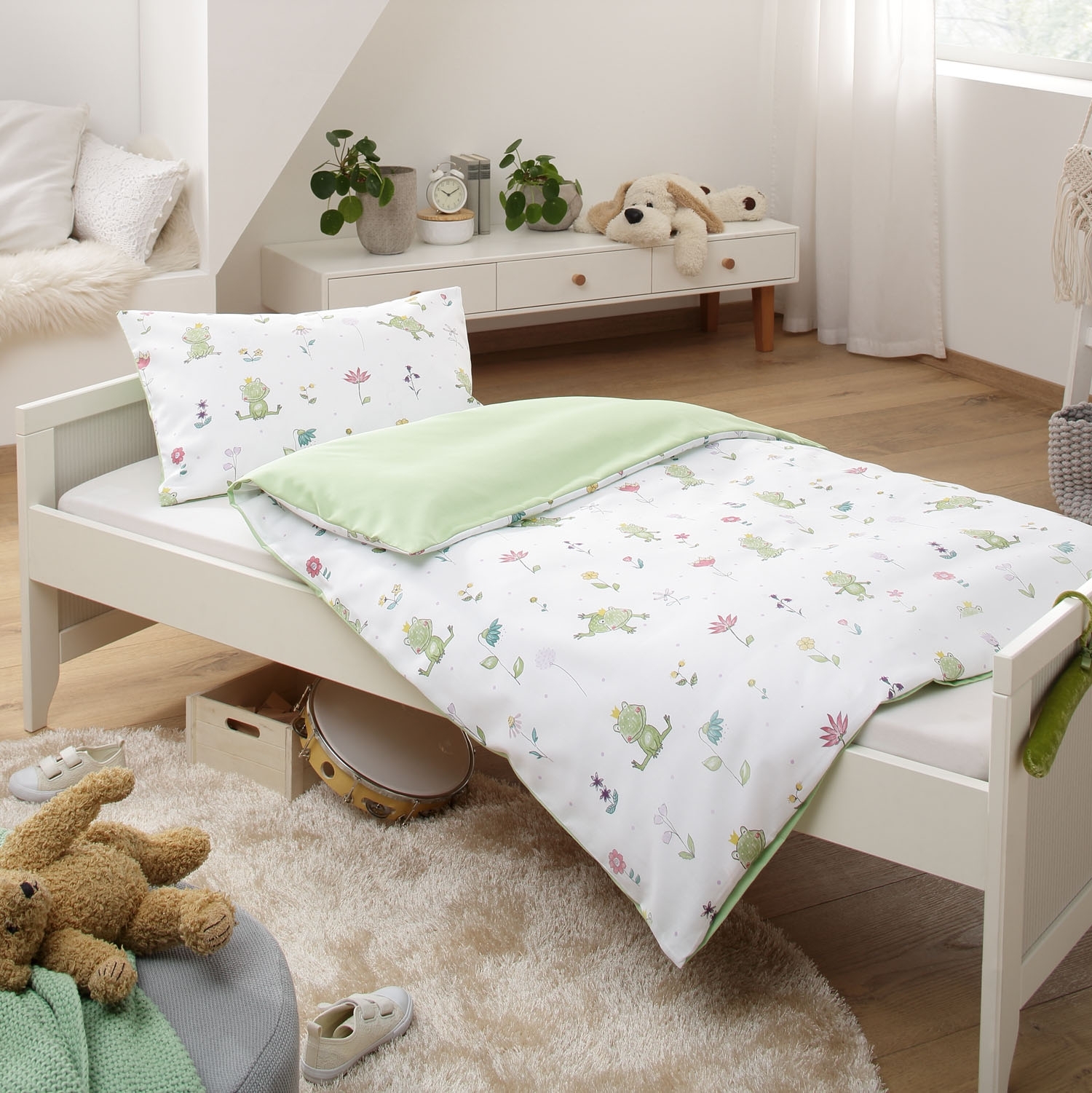 Lorenchen von Lorena Mako-Satin Kinder Bettwäsche Froschkönig 135x200 + 80x80 Lorenchen von Lorena Mako-Satin Kinder Bettwäsche Froschkönig 135x200 + 80x80 von Lorenchen