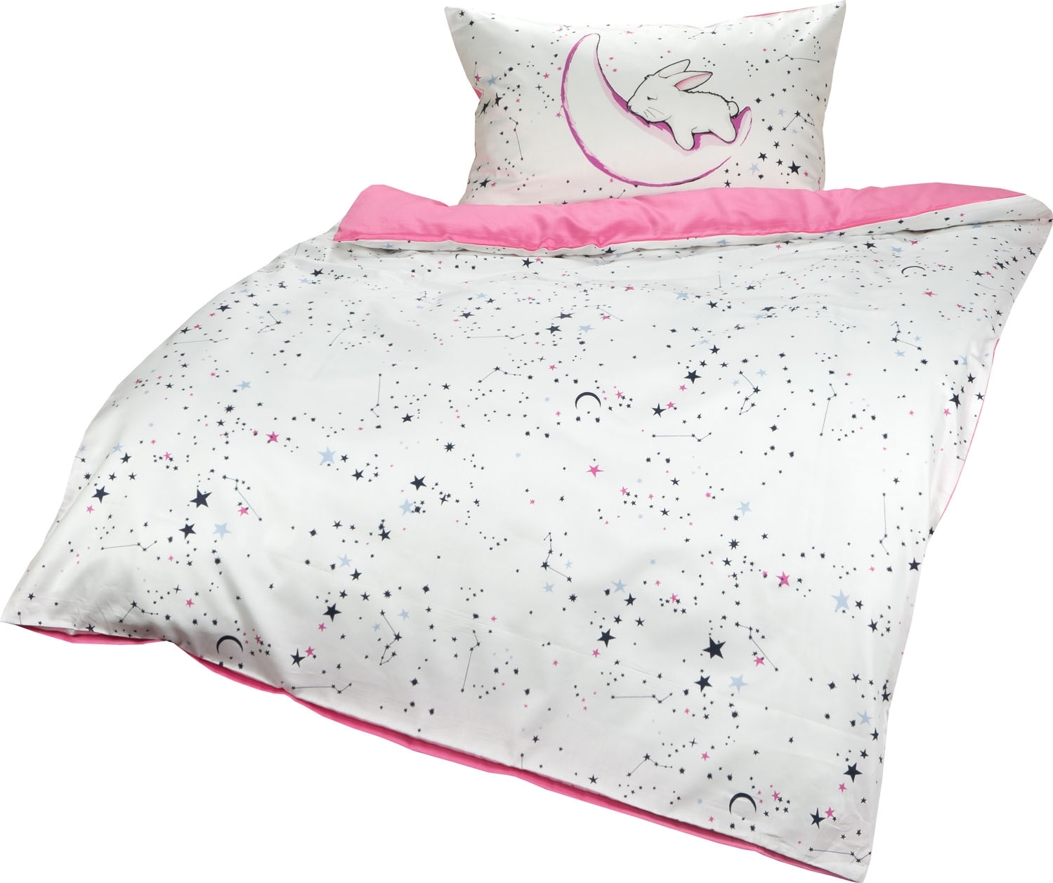 Lorenchen von Lorena Mako-Satin Kinder-Bettwäsche Luna Hase rosa 100 x 135 cm + 40 x 60 cm Lorenchen von Lorena Mako-Satin Kinder-Bettwäsche Luna Hase rosa 100 x 135 cm + 40 x 60 cm von Lorenchen