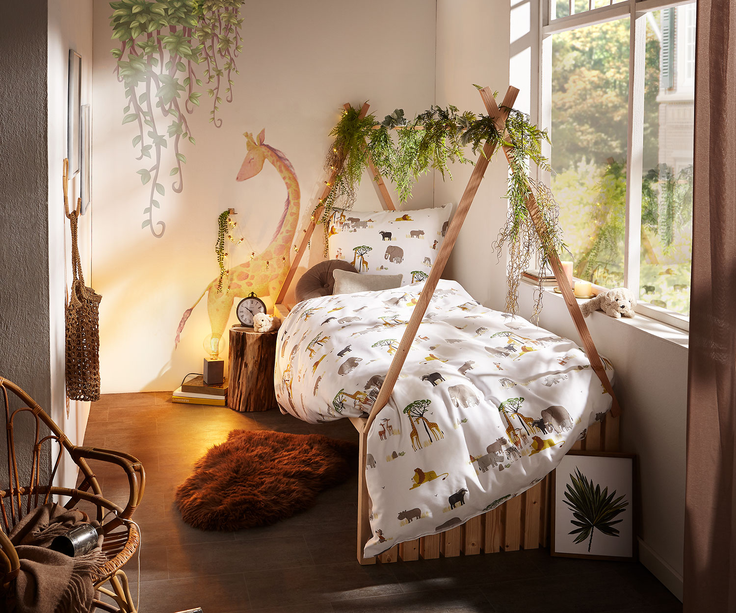 Lorenchen von Lorena Mako-Satin Kinder Bettwäsche Safari 135x200 + 80x80 Lorenchen von Lorena Mako-Satin Kinder Bettwäsche Safari 135x200 + 80x80 von Lorenchen