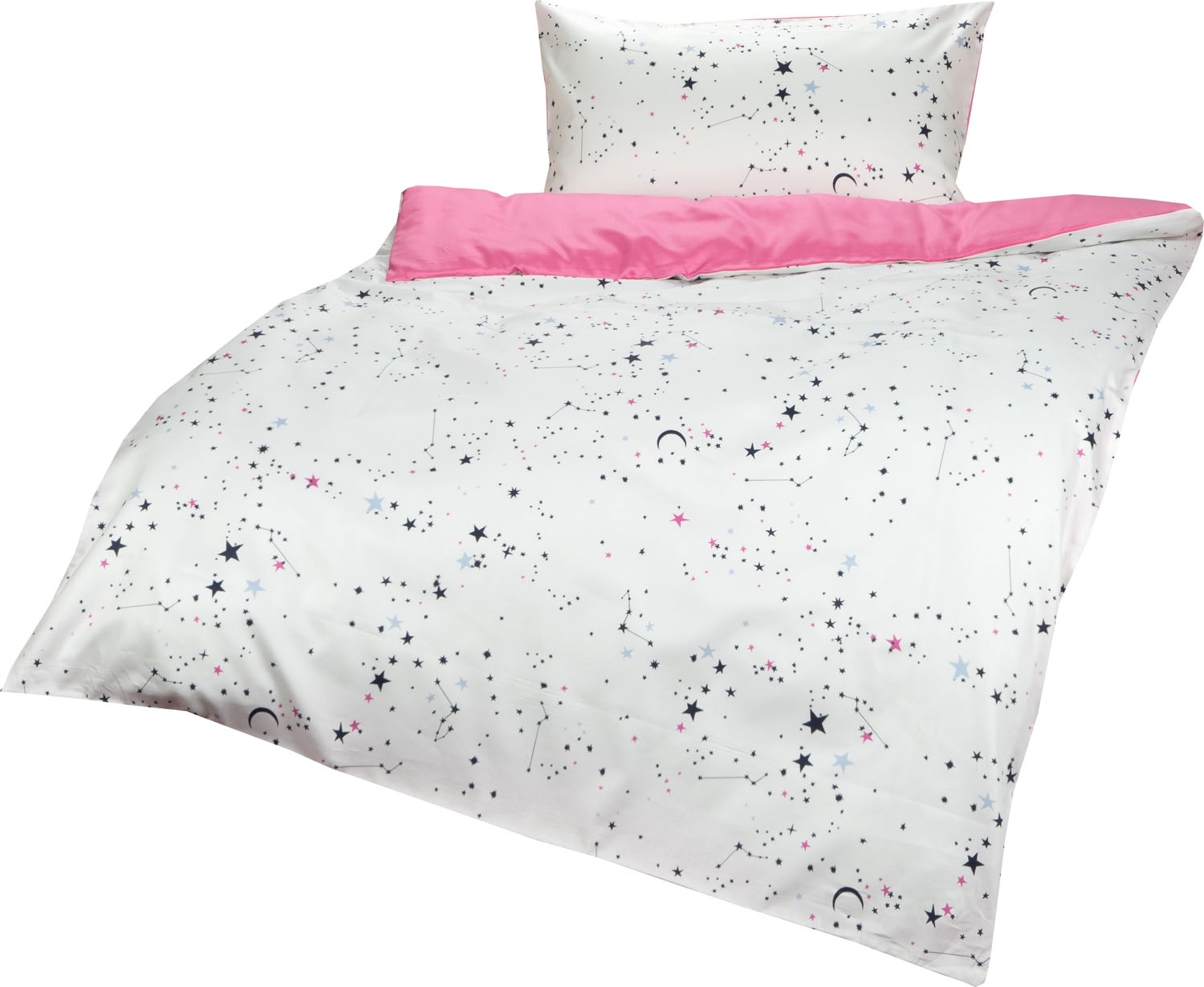 Lorenchen von Lorena Mako-Satin Kinder-Bettwäsche Sternenhimmel rosa 100 x 135 cm + 40 x 60 cm Lorenchen von Lorena Mako-Satin Kinder-Bettwäsche Sternenhimmel rosa 100 x 135 cm + 40 x 60 cm von Lorenchen