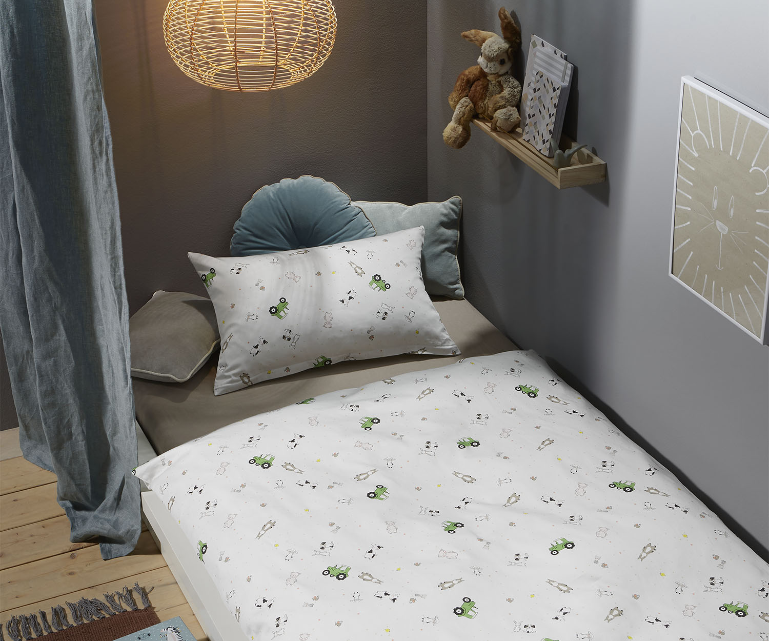Lorenchen von Lorena Mako-Satin Kinder Bettwäsche Traktor 100x135 + 40x60 Lorenchen von Lorena Mako-Satin Kinder Bettwäsche Traktor 100x135 + 40x60 von Lorenchen