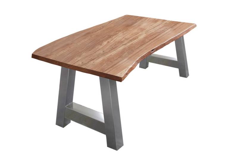 Loreno® Baumkantentisch Athen, massives Akazienholz, natürliche Baumkante, Metallgestell AForm von Loreno®