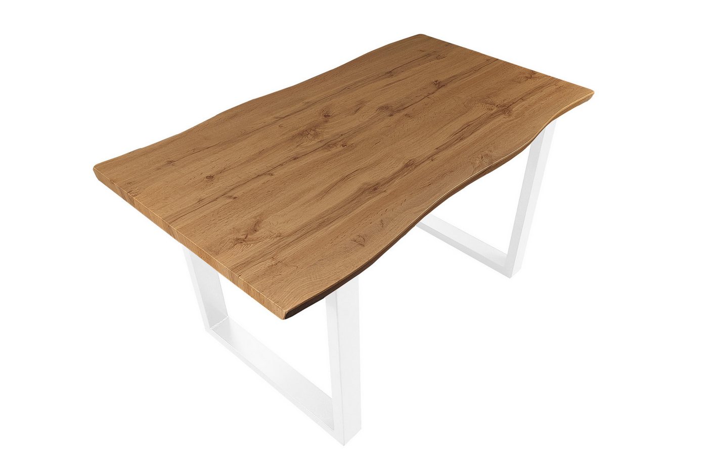 Loreno® Esstisch Josy, Holz Wildeiche-Optik, Baumkante, Metallgestell U-Form von Loreno®