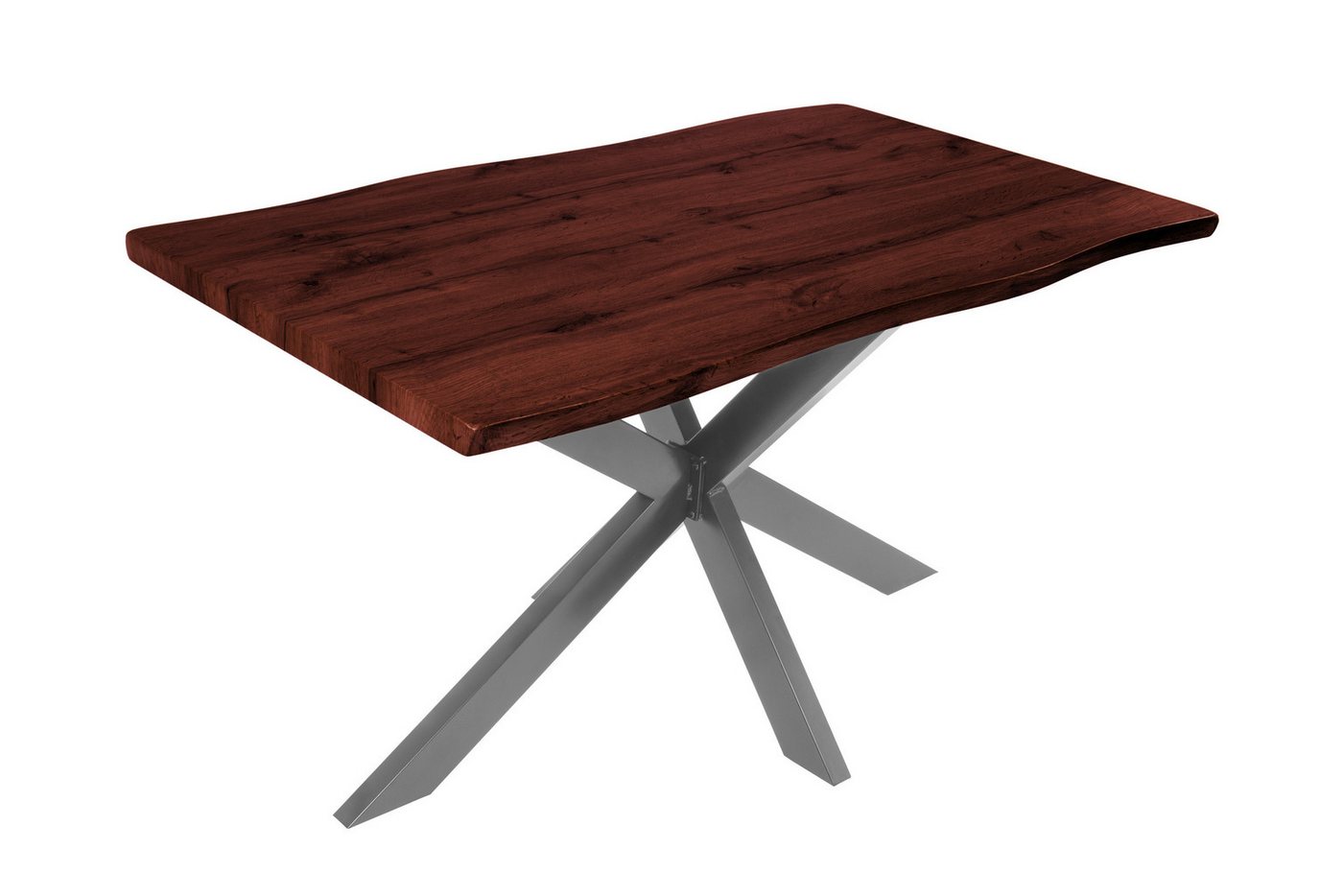 Loreno® Esstisch Josy, verschiedene Holz-Optik, Baumkante, Metallgestell U-Form von Loreno®