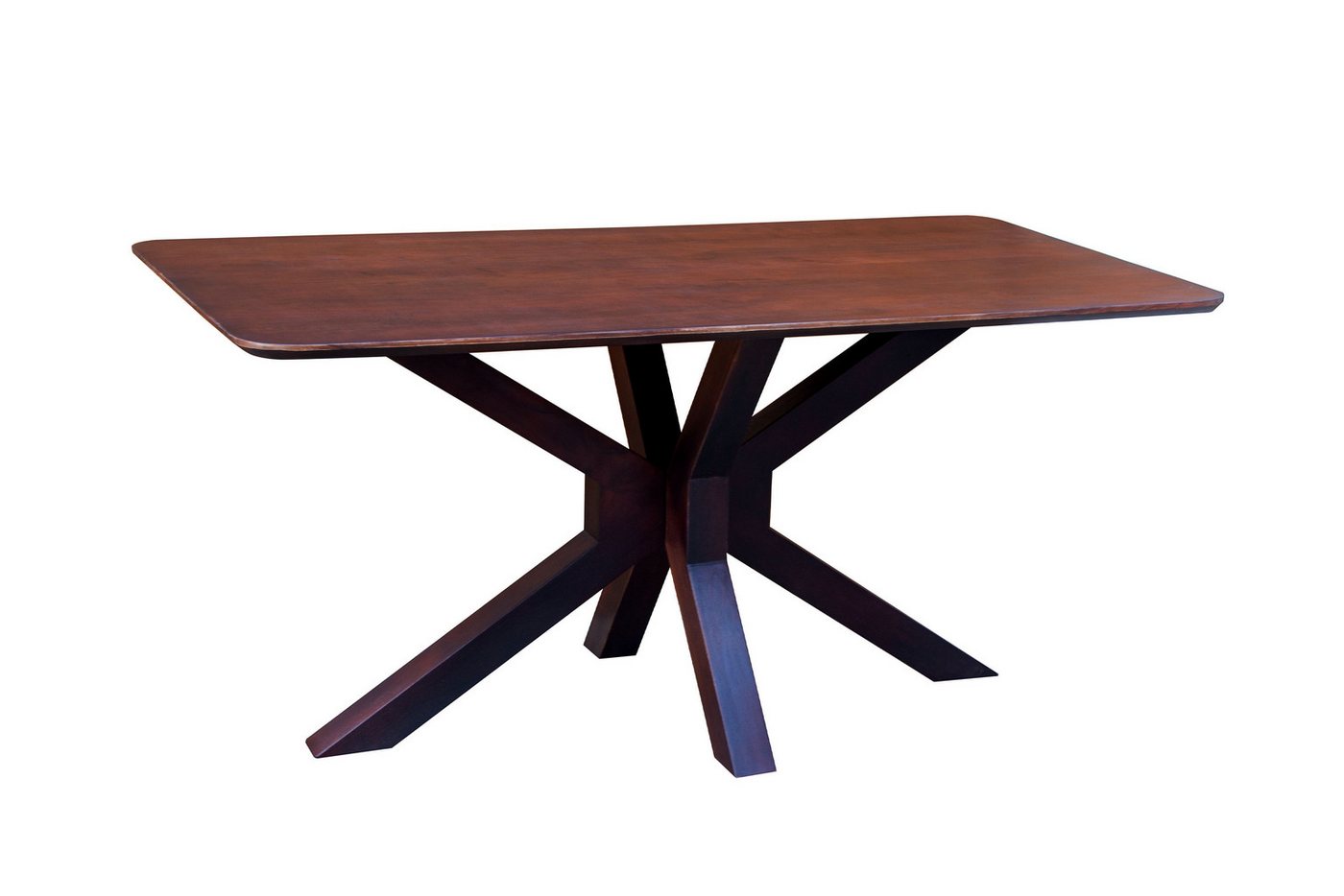 Loreno® Esstisch Roberto, Akazienholz, Schweizer Kante, Metallgestell Spider-Form von Loreno®