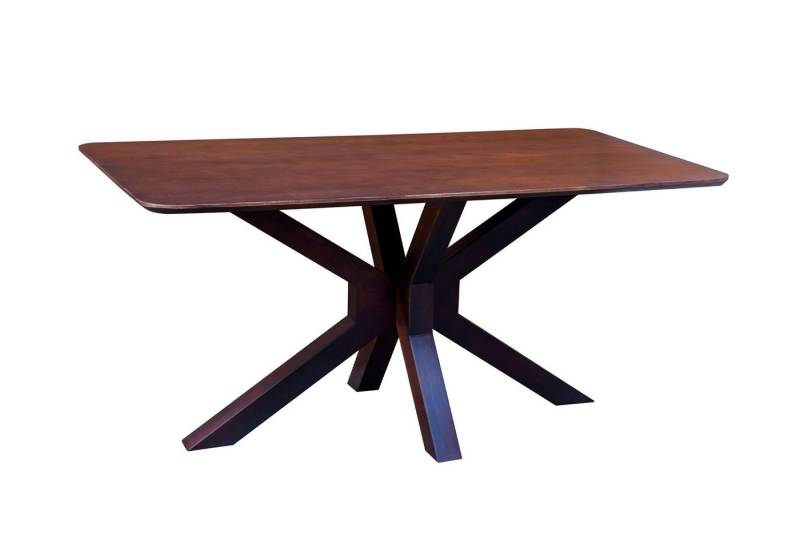 Loreno® Esstisch Roberto, Akazienholz, Schweizer Kante, Metallgestell Spider-Form von Loreno®