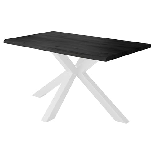 Loreno Esstisch - 120 cm x 80 cm – 4 cm MDF Tischplatte, Grau – Spider Gestell – Weiß - Perfekt für Esszimmer und Küche von Loreno