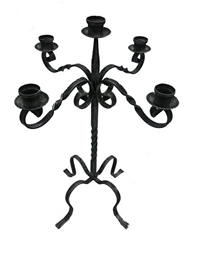 Lorenz Ferart 6186.0 Kerzenhalter, Schmiedeeisen, basistruktur schwarz Hand, Silber von Lorenz Ferart