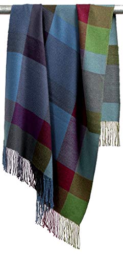 Lorenzo Cana Premium Alpakadecke 100% Alpaka Fair Trade Decke Wohndecke handgewebte Sofadecke Tagesdecke Kuscheldecke Karo Design mit Fransen - 96032 von Lorenzo Cana