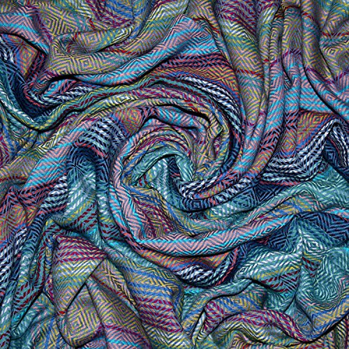 Lorenzo Cana High End Luxus Wolldecke aufwändig Jacquard gewebtes Muster bunt flauschig weich Decke 100% Wolle Wohndecke Sofadecke Wohndecke 96122 von Lorenzo Cana