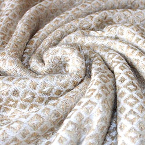 Lorenzo Cana Kaschmirdecke Wohndecke Decke 100% Kaschmir handgewebt Sofadecke Kaschmir Kuscheldecke, beige, 135 x 180 cm, 96278777 von Lorenzo Cana
