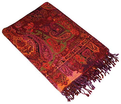 Lorenzo Cana Luxus Wolldecke Jacquard gewebt aus feinster Wolle vom Merino Lamm Paisley Wohndecke Decke Wolle Sofadecke Kuscheldecke 140 cm x 200 cm - 9612077 von Lorenzo Cana